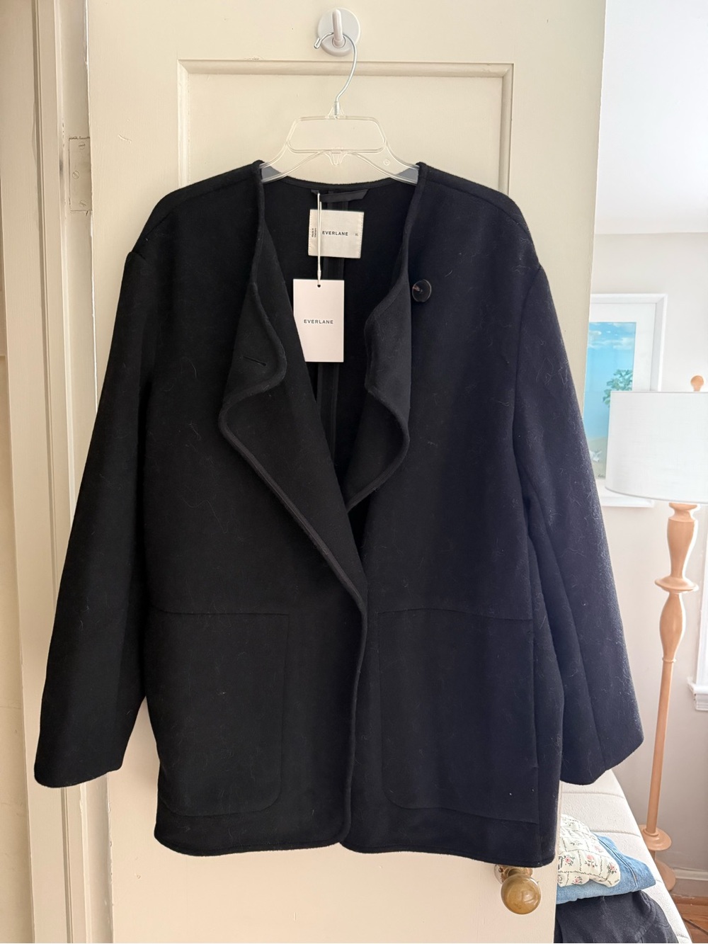 Never Worn Everlane Women's Black Wool Blend Coat